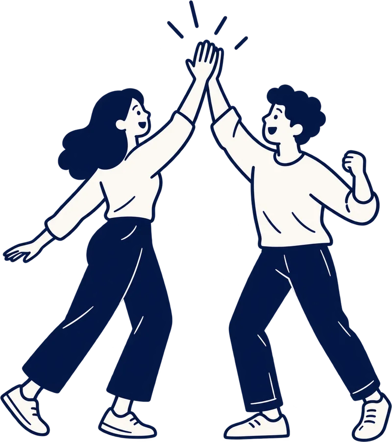 Ilustrasi: dua orang ber-high five